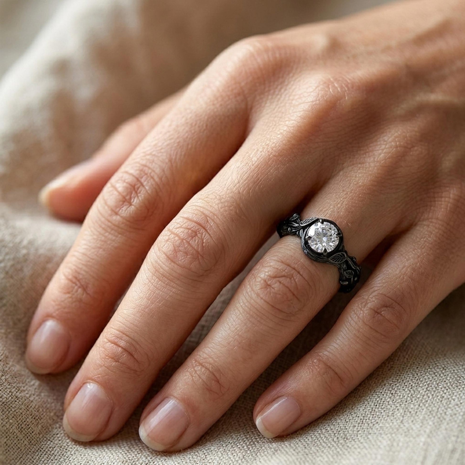 Nature Engagement Ring: Sterling Silver Tree Branch Band, Woodland Style, Promise Ring