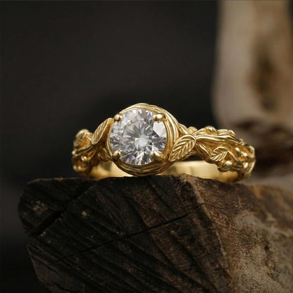 Nature Engagement Ring: Sterling Silver Tree Branch Band, Woodland Style, Promise Ring