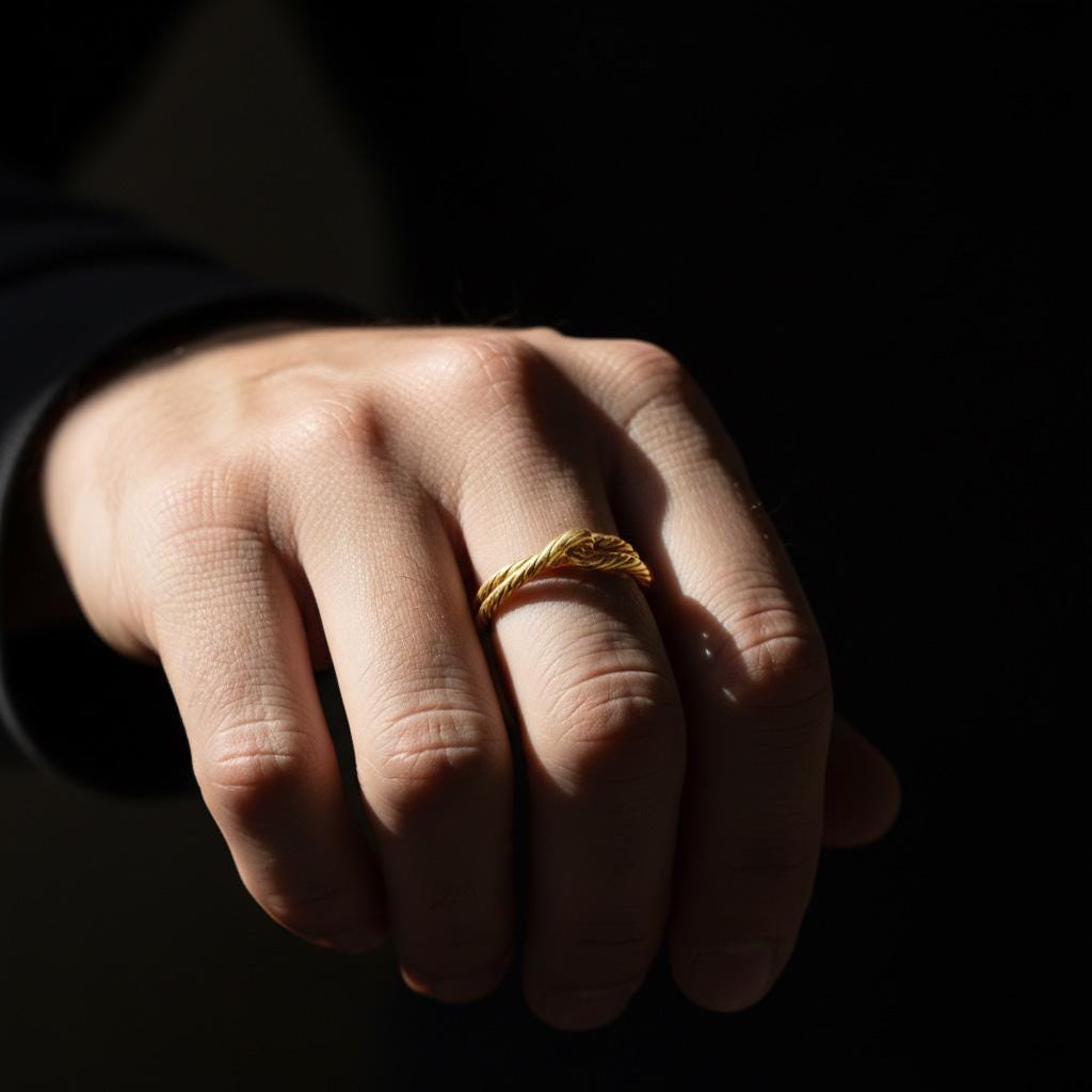 14K Solid Gold Knot Ring: Twisted Rope Wedding Band, Minimalist Stackable Jewelry