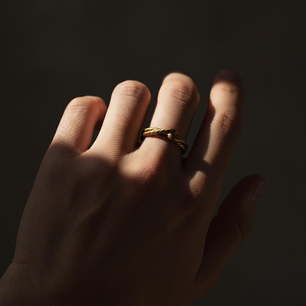925 Sterling Silver Twisted Rope Ring, Minimalist Knot Band, Unique Statement Jewelry
