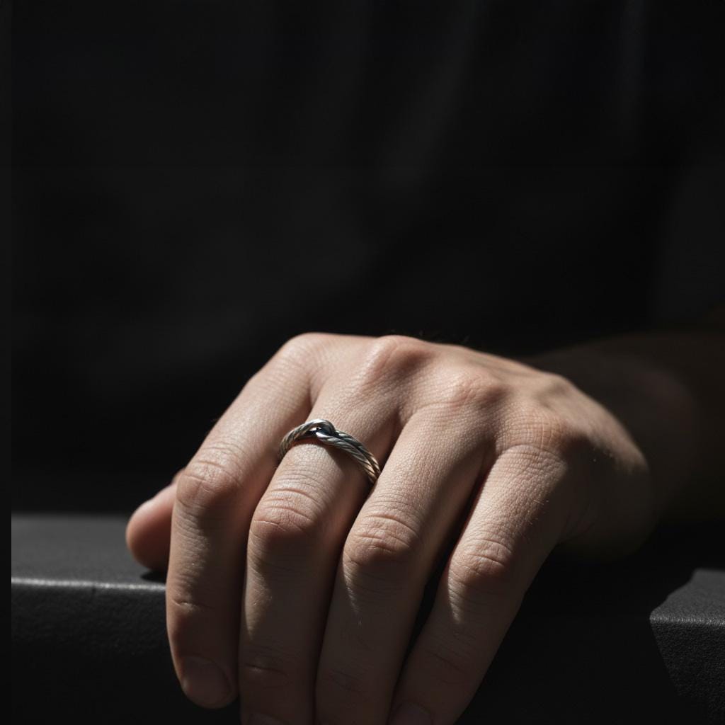 Twisted rope ring, rope band ring, rhodium plated silver ring, minimalist stacking ring, and modern jewelry designed for those who are drawn to texture, simplicity, and refined elegance. This striking ring features a delicate twisted rope design, enhanced with a bright rhodium finish that gives it a sleek, polished, and contemporary look. It is not a simple ring — it is a statement piece that blends subtle detail, clean form, and modern sophistic