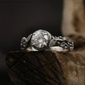 Sterling Silver Branch Ring: Nature Inspired Solitaire Engagement Jewelry
