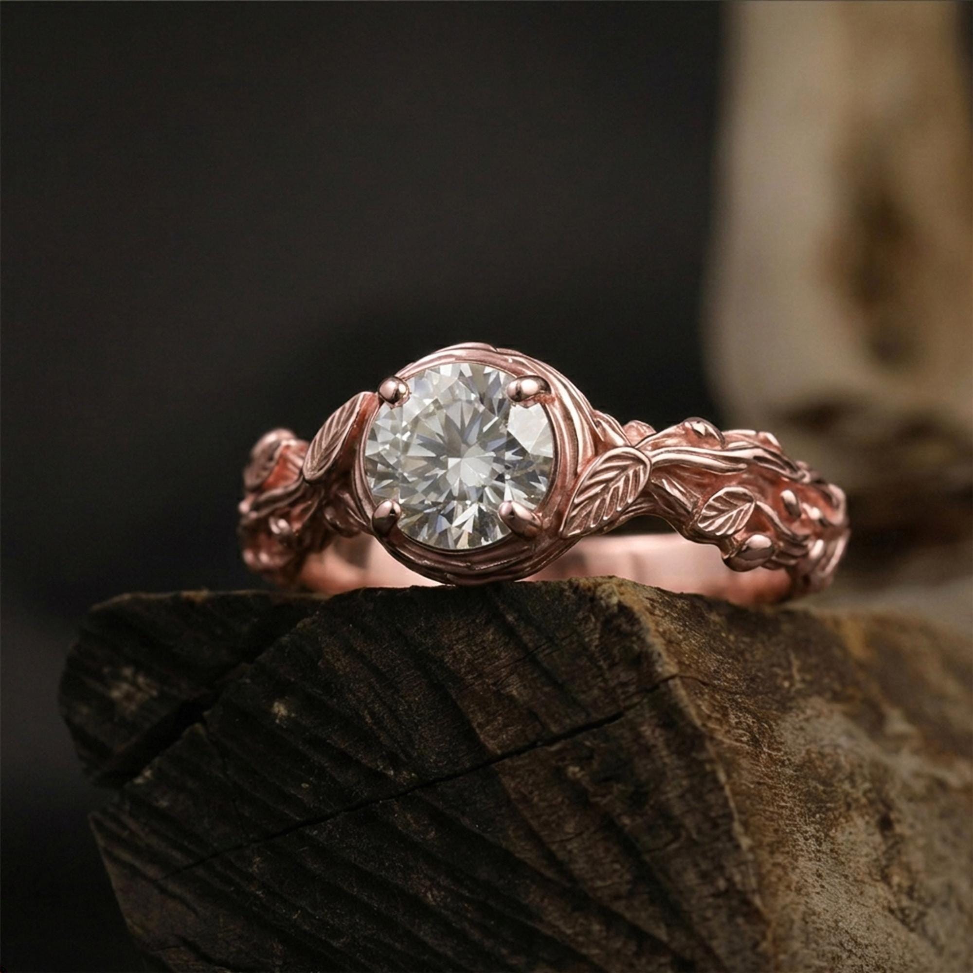 Sterling Silver Branch Ring: Nature Inspired Solitaire Engagement Jewelry