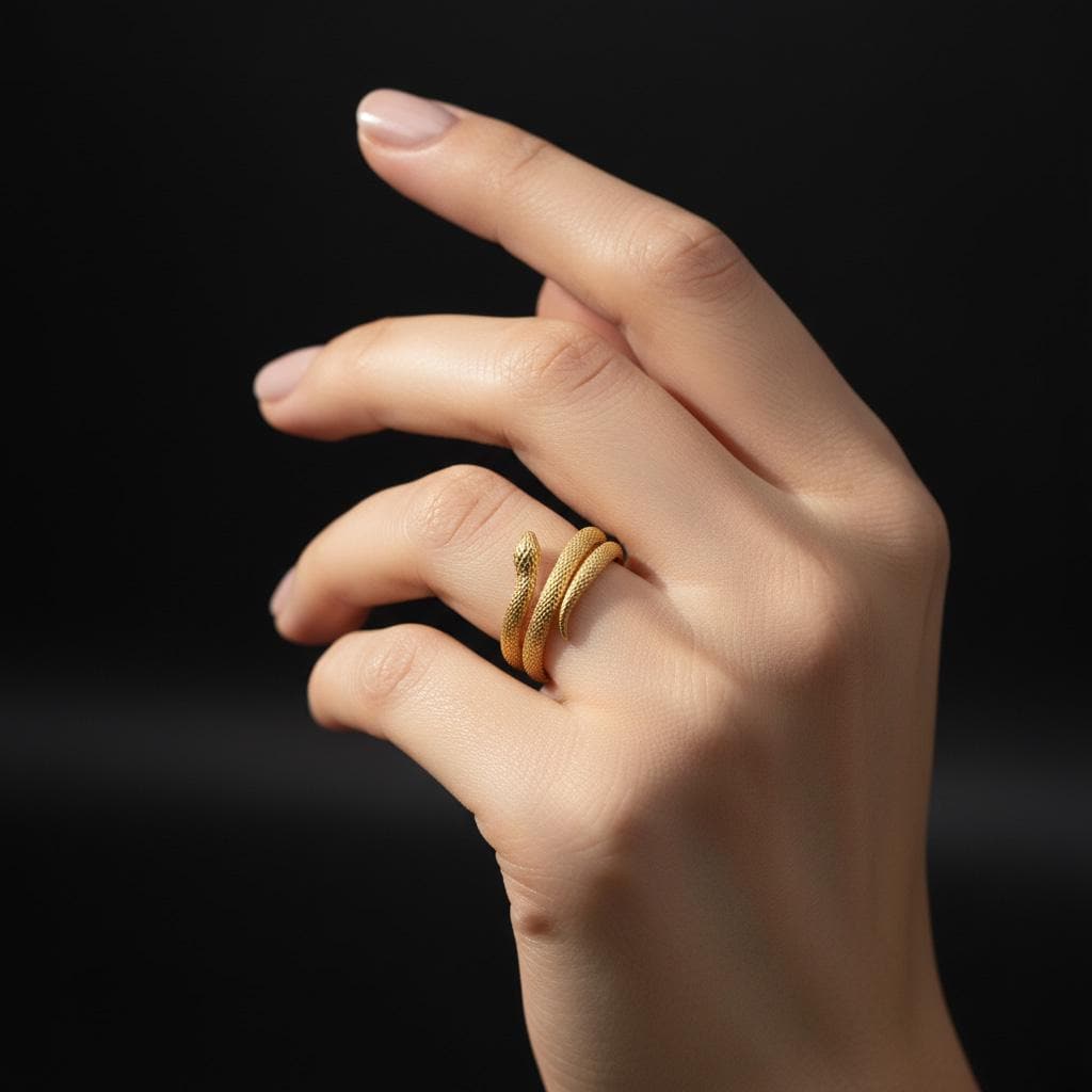 Twisted snake ring, 925 sterling silver gothic serpent band, handmade reptile jewelry, and bold statement piece designed for those who are drawn to mystery, transformation, and powerful symbolism. This striking ring features a detailed serpent form wrapping around the band, creating a look that feels fluid, intense, and visually captivating. It is not just a ring — it is a statement piece that blends gothic aesthetics, animal symbolism, and moder
