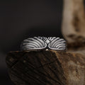 Sterling Silver Wings Band Ring: Symbolic Angelic Unisex Statement Jewelry