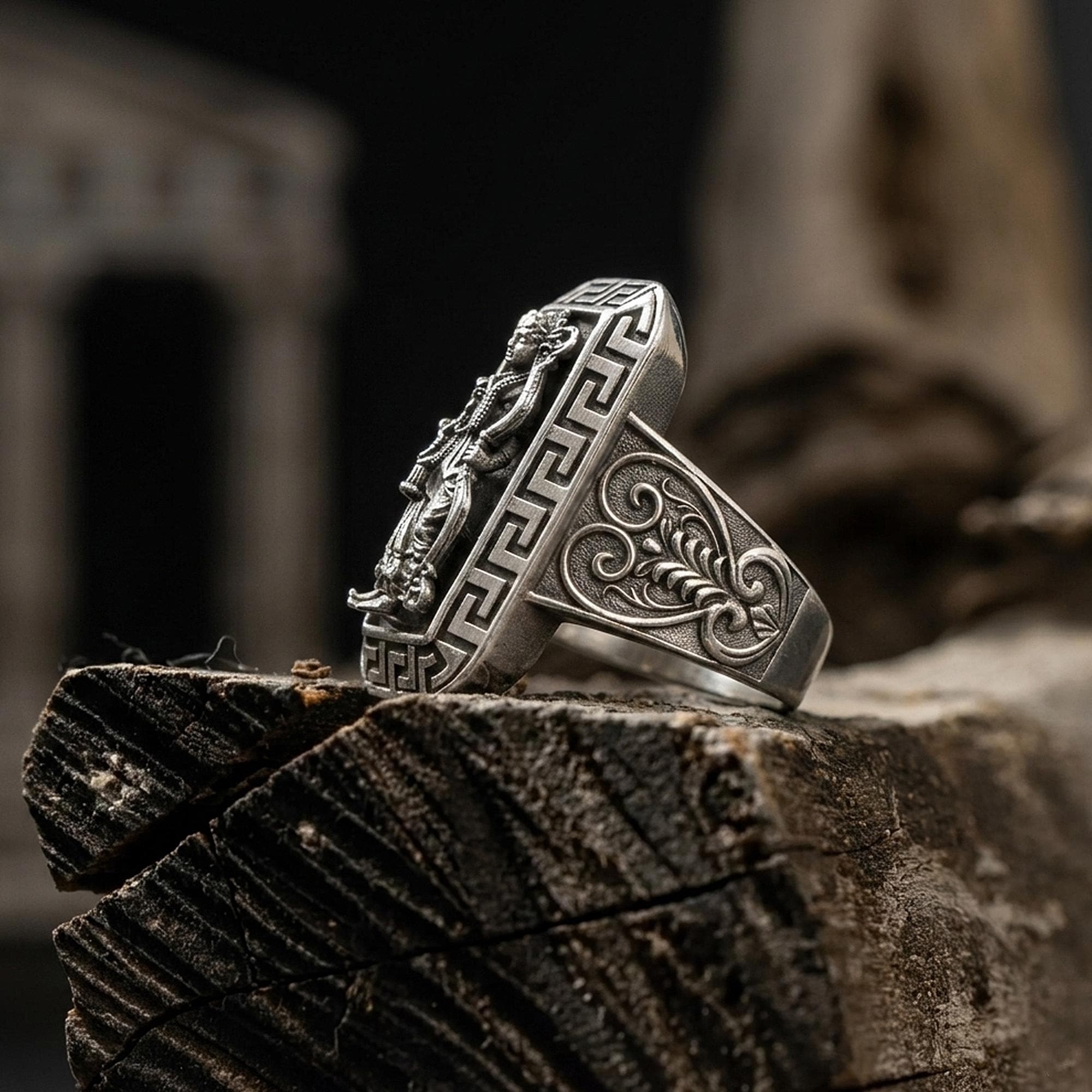 Silver Lord Rama Ring for Men, sterling silver Hindu jewelry, symbolic spiritual statement band, and handcrafted accessory designed for those who are inspired by faith, righteousness, and inner strength. This striking ring features a detailed depiction of Lord Rama, one of the most revered deities in Hindu tradition and the central hero of the Ramayana.