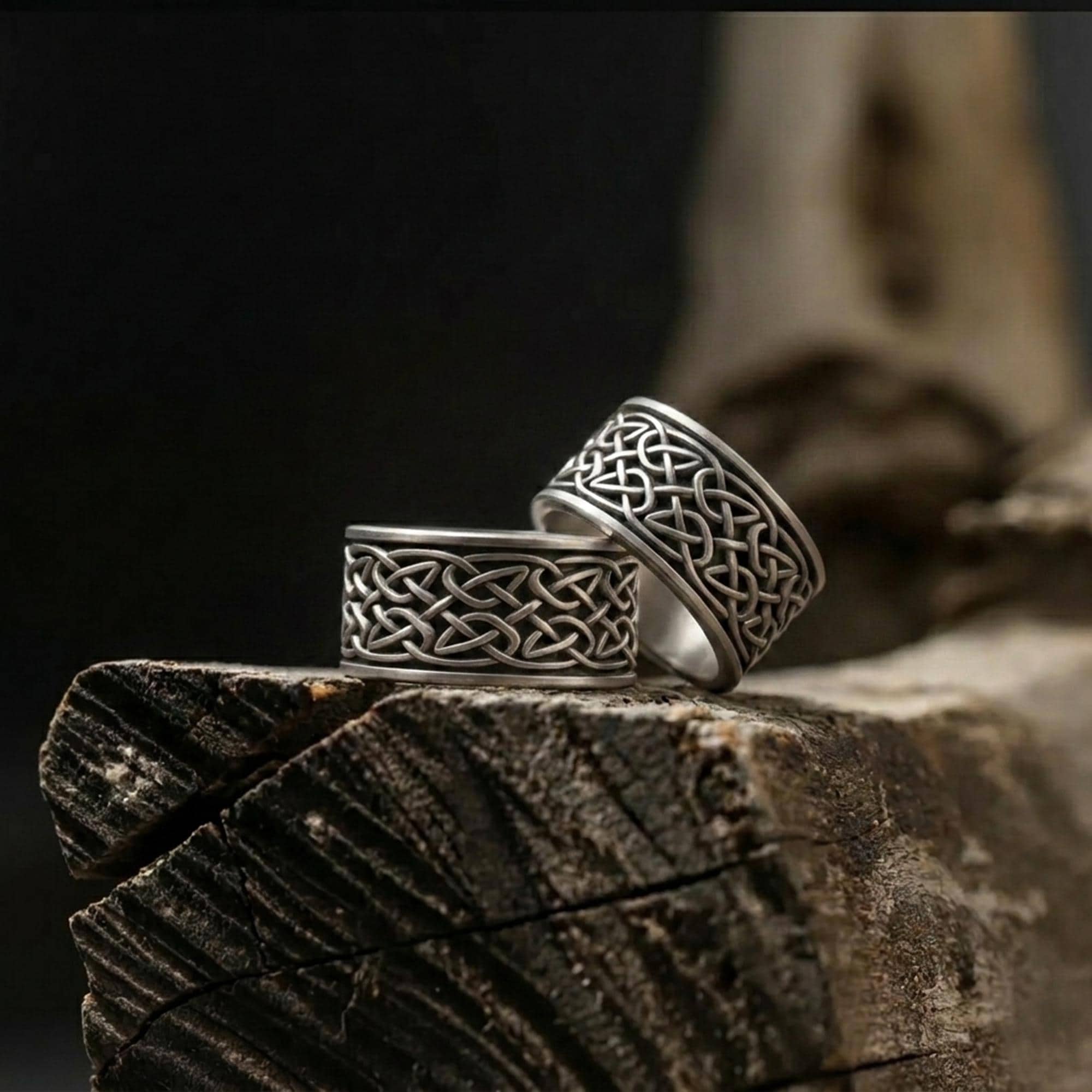 Celtic Knot Wide Band Ring: 925 Sterling Silver Men’s Handmade Wedding Style Statement Jewelry