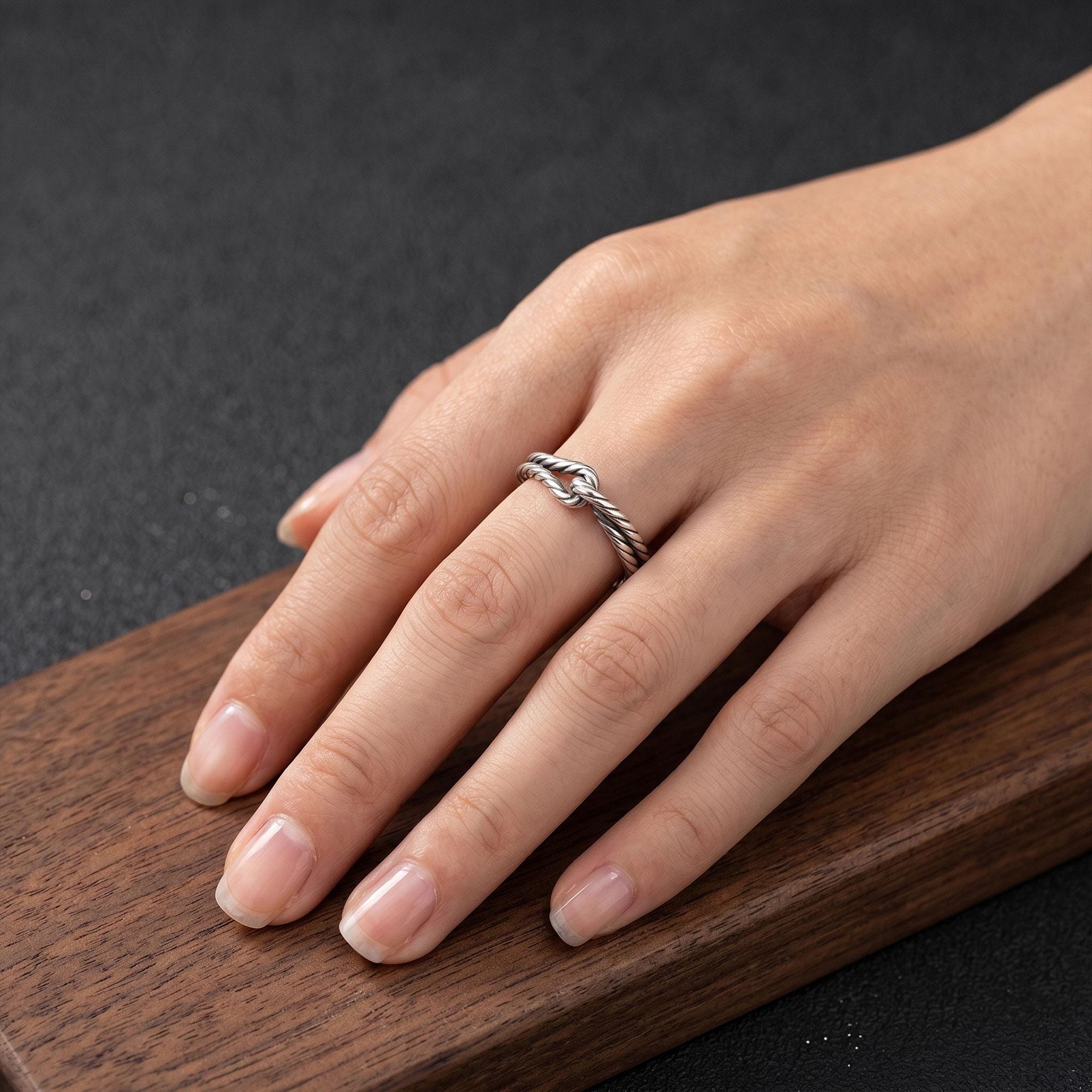 Gold Plated Twisted Rope Ring, Minimalist Nautical Design with Custom Sizes and Band Colors