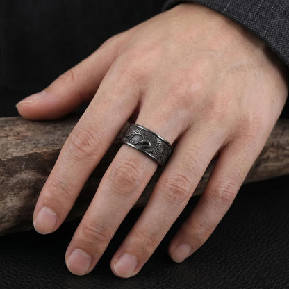Sterling Silver Japanese Sun Crane Band Ring: Cultural Symbolic Jewelry