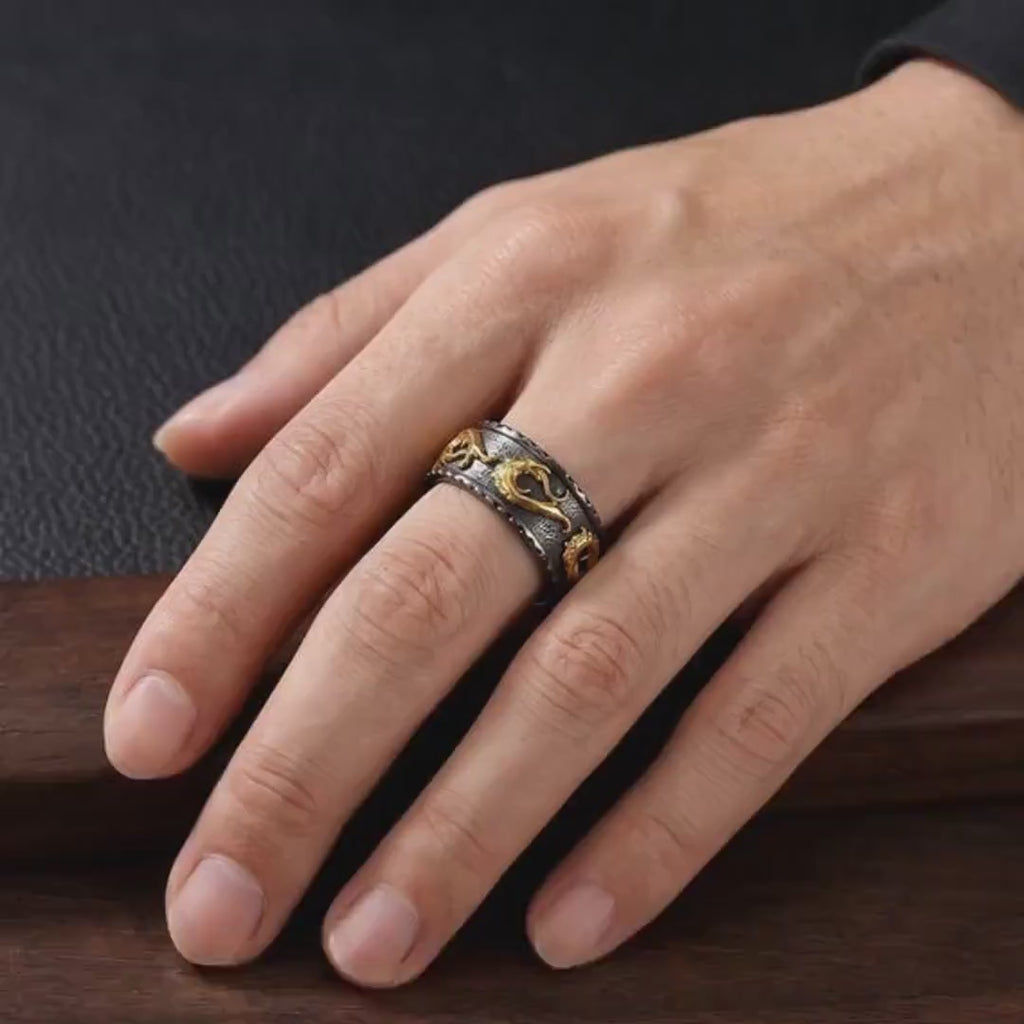 Rhodium Plated Wave Ring, Nature Inspired Swirl Band in Gold or Silver Finish, Multiple Color Options